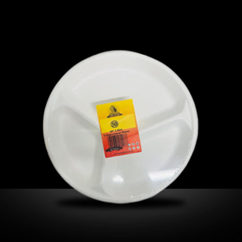 10" 3 Compartment Plates