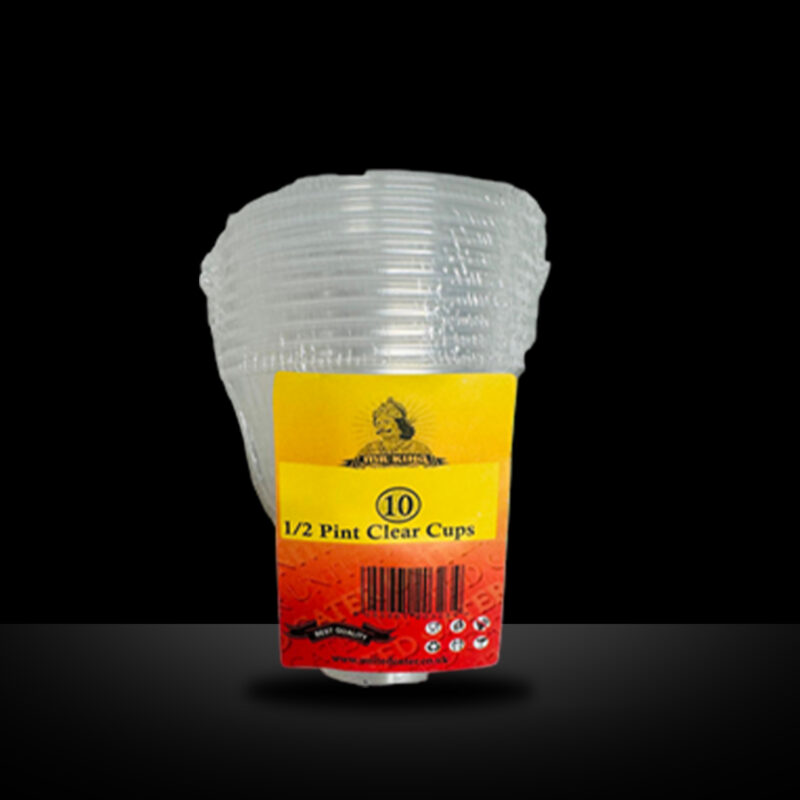 MR KING PLASTIC 1/2 PINT CLEAR CUP (10 PACK)
