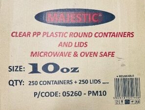 MAJESTIC 10oz PLASTIC CONTAINER WITH LIDS (250 PACK)