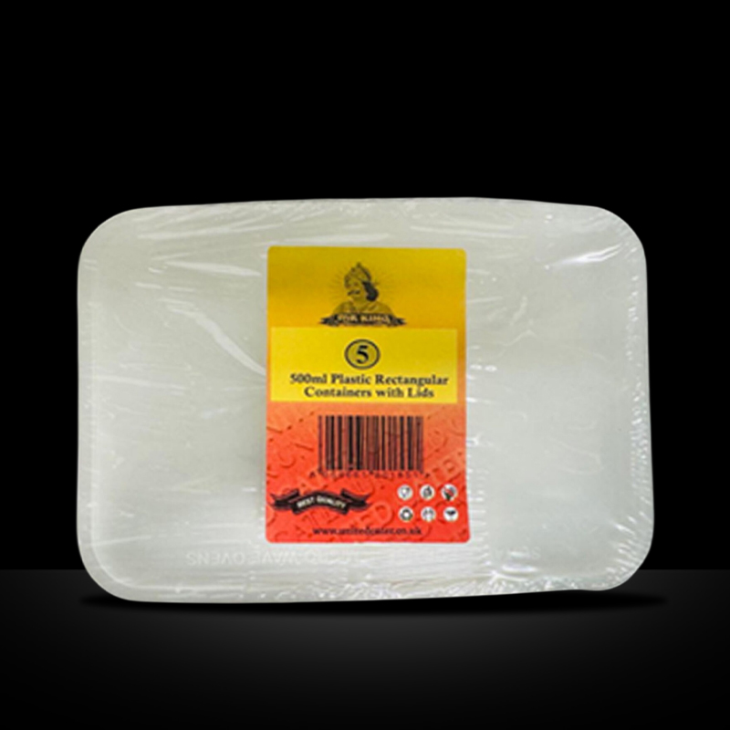 MR KING 500 ML REG PLASTIC CONTAINER  WITH LIDS(5 PACK)