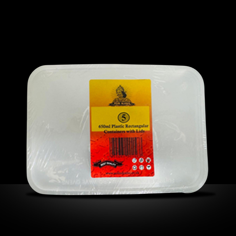 MR KING 1000 ML REG PLASTIC CONTAINER WITH LIDS (5 PACK)