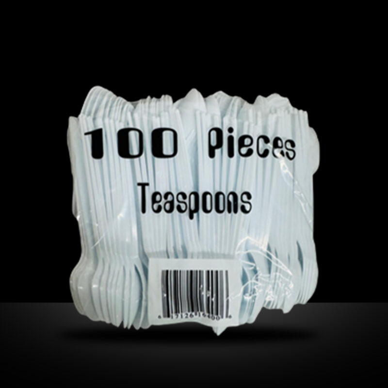 MR KING PLASTIC WHITE TEA SPOON (100 PACK)