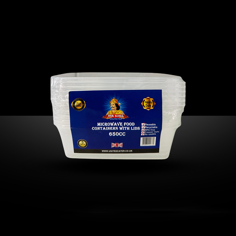 MICROWAVE FOOD CONTAINERS WITH LIDS 650CC