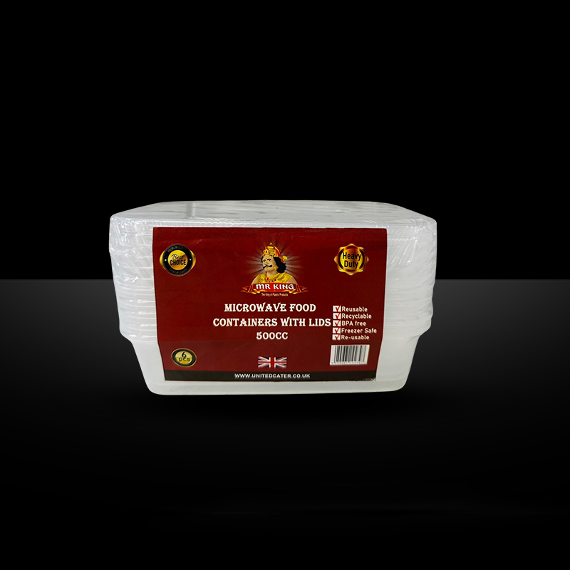 MICROWAVE FOOD CONTAINERS WITH LIDS 500CC