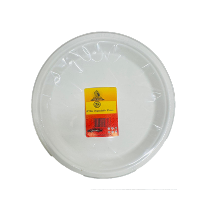 MR KING 10" BIO DEGRADABLE PLAIN PLATE (25 PACK)
