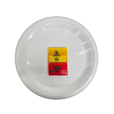 MR KING 10" BIO DEGRADABLE PLAIN PLATE (50 PACK)