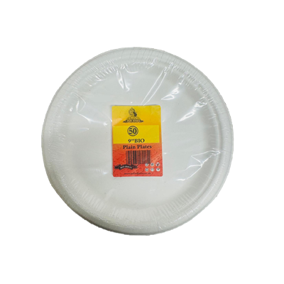 MR KING 9" BIO DEGRADABLE PLATE (50 PACK)