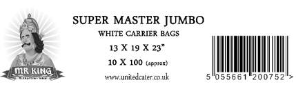 MR KING JUMBO WHITE PLASTIC BAGS (100 PACK)